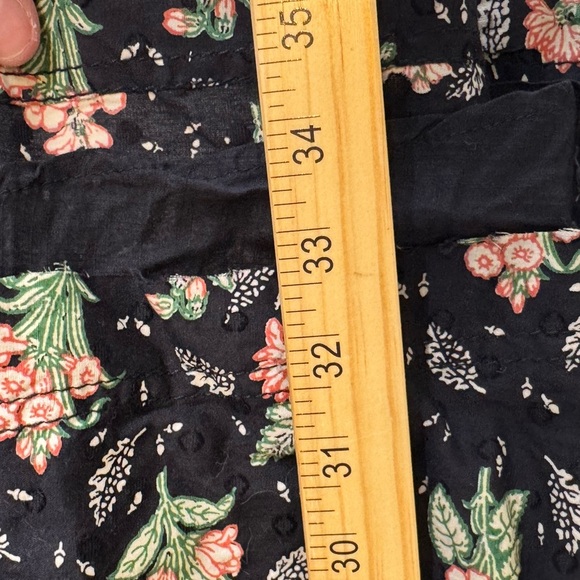 Pilcro Black Floral Bohemian Midi Dress w/ Lace Detail Sz M - Picture 10 of 15